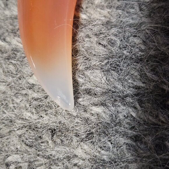 COPY - Carnelian agate horn gemstone pendant, wire wrap, leather cord, NWOT - Picture 5 of 5